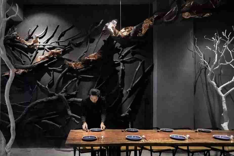 一家随性自然的新中式风格装修设计茶餐厅